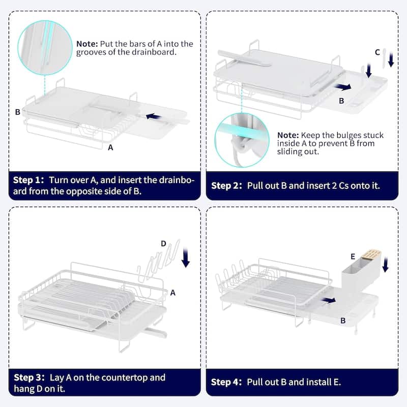 26.7'' Kitsure Large Dish Drying Rack - Extendable Dish Rack