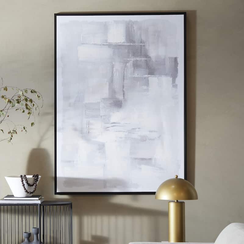 Canvas Abstract Living Room Framed Wall Art with Black Frame
