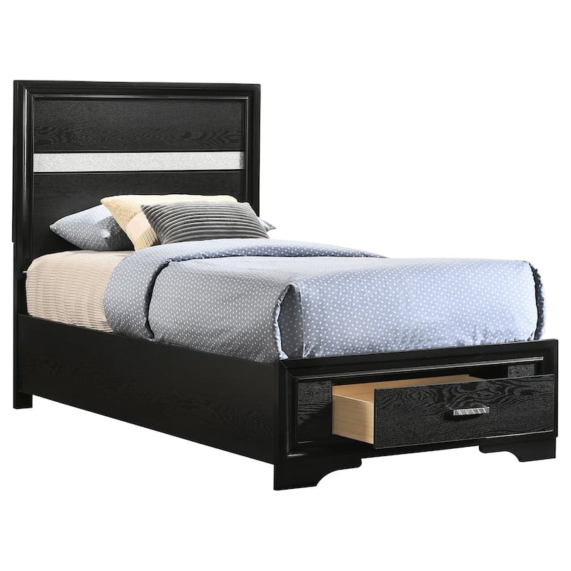 Miranda Contemporary Wood Storage Panel Bed