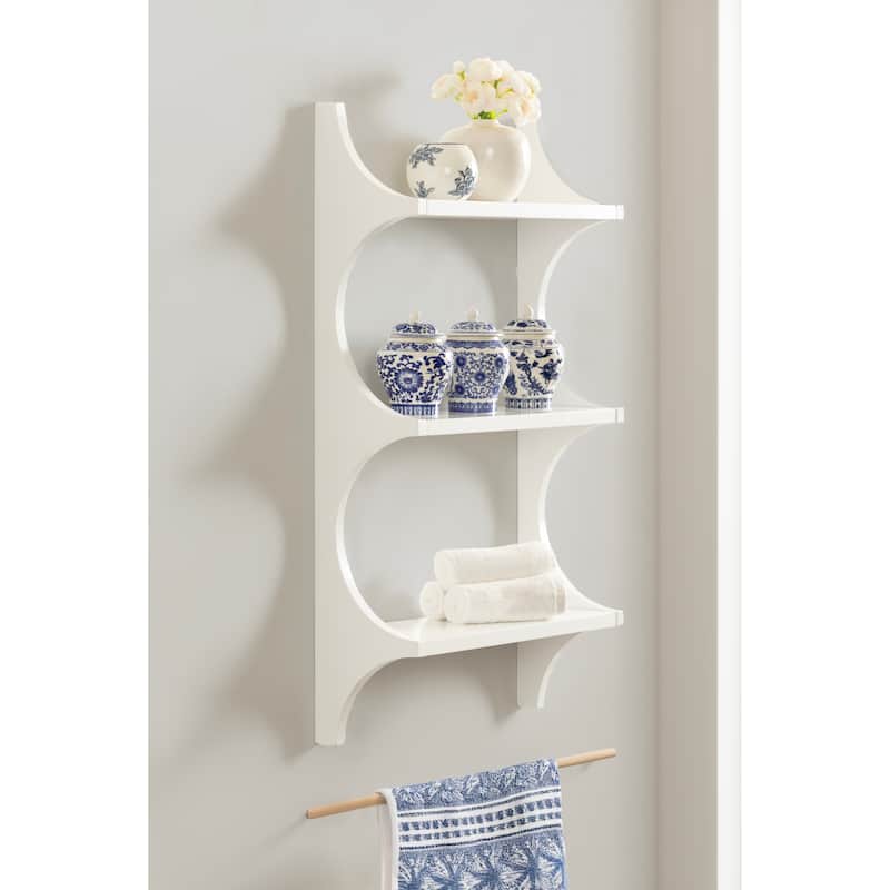 Kate and Laurel Scarlotte Wood Wall Shelf