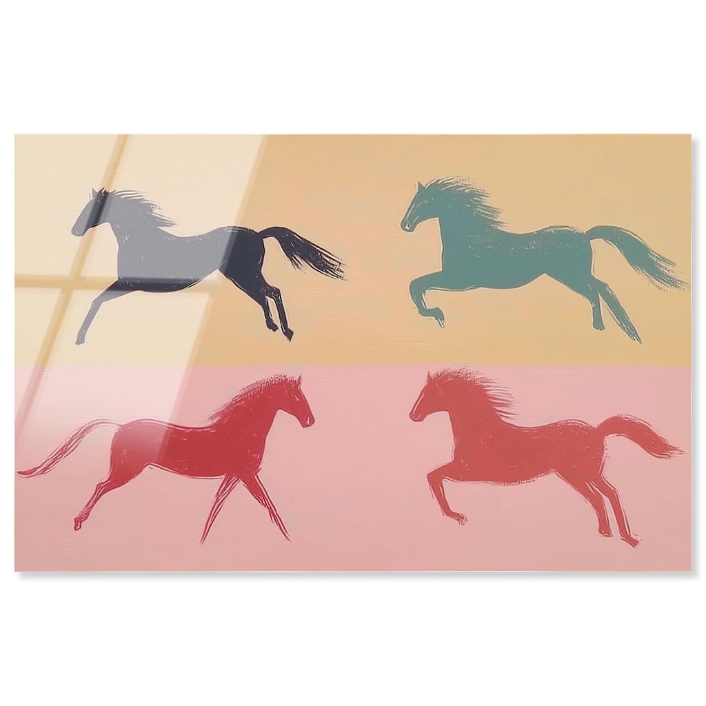 Galloping Quartet Acrylic by Art Remedy, Ready to Hang