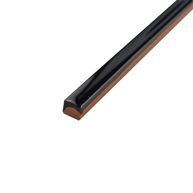Merola Tile Nero 3/8" x 7-7/8" Ceramic Wall Trim - (1 Tile)