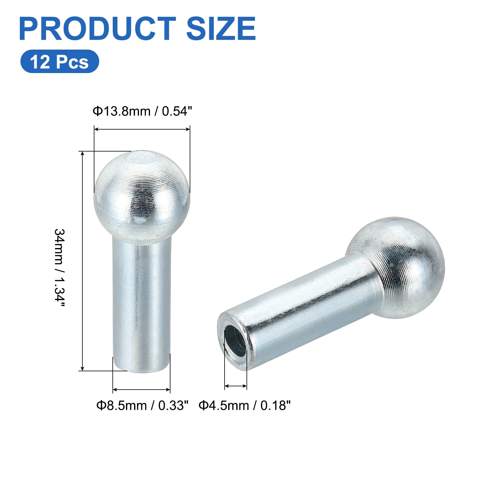 12Pcs Gym Wire Rope Spherical Head Stopper, Cable Ball Stopper for 6mm Cable Gym - Silver