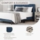 preview thumbnail 20 of 70, Spruce & Spring Eleanor Upholstered Platform Bed Frame with Vertical Stripe Headboard