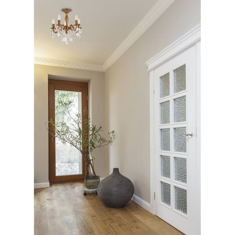 Somette Meilen 5-light Royal Cut Crystal and French Gold Flush Mount
