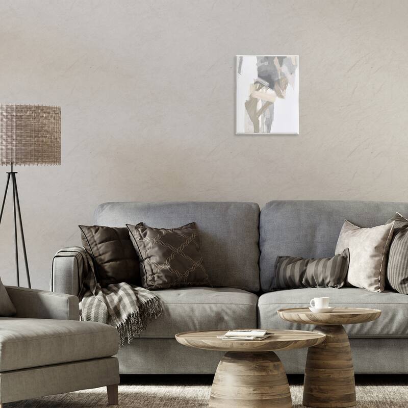 Stupell Elegant Grey & Beige Streaks Wall Plaque Art Design By Rachel Springer