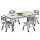 preview thumbnail 2 of 12, Kids Table and 4 Chair Set Height Adjustable Toddler Table Set