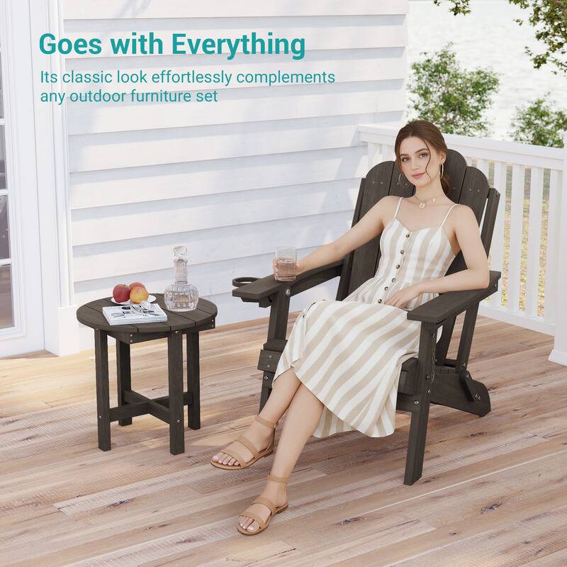 HDPE All-weather Outdoor Side Table, Easy Install Patio Table