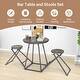preview thumbnail 5 of 8, Costway 3-Piece Bar Table Set Round Pub Dining Table & 2 Foldable - See Details