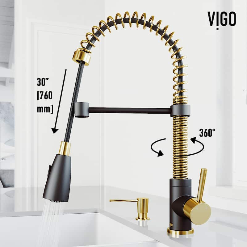 VIGO Brant 19" H Single Handle Pull-Down Sprayer Kitchen Faucet