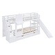 preview thumbnail 6 of 7, Twin over Twin Bunk Bed With 2 Drawers,3 Shelves and Slide,Sturdy Frame