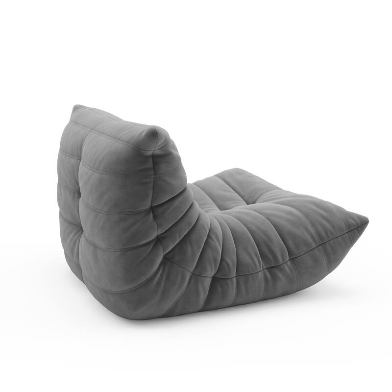 Suede Lazy Floor Accent Bean Bag Caterpillar Sofa for Living Room
