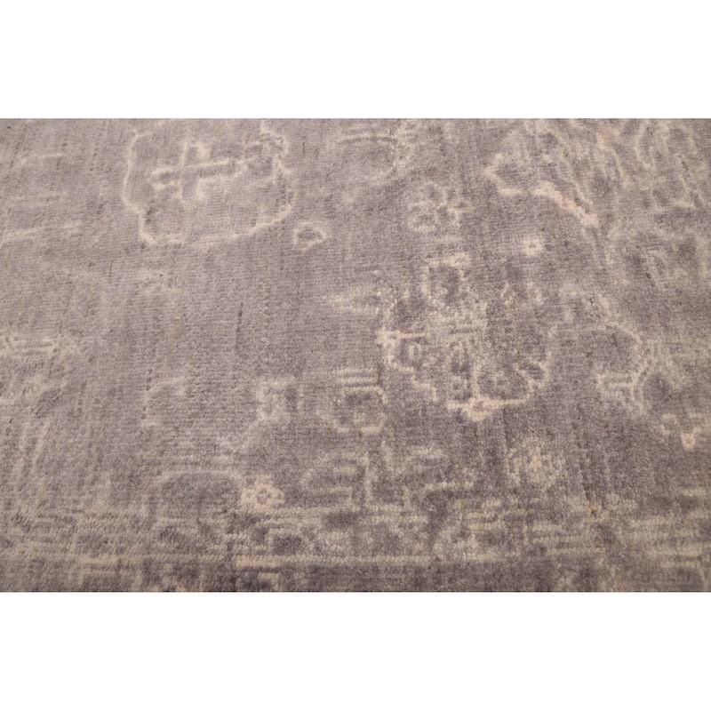 ECARPETGALLERY Hand-knotted Finest Oushak Dark Grey Wool Rug - 5'11 x 8'10