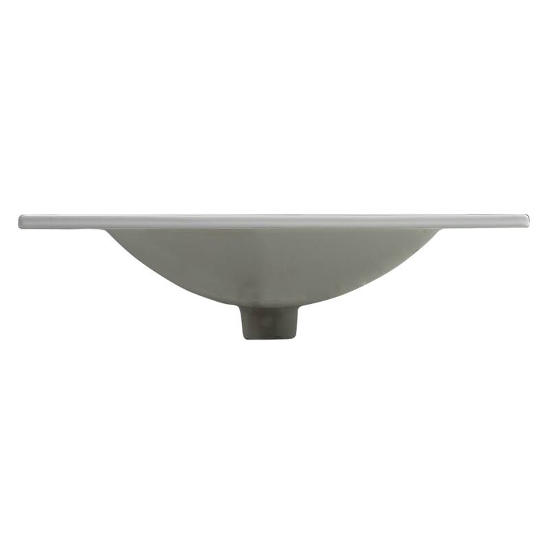 Durable White Ceramic Bathroom Vanity with Two Drawers, Scratch-Resistant Surface - 24in L
