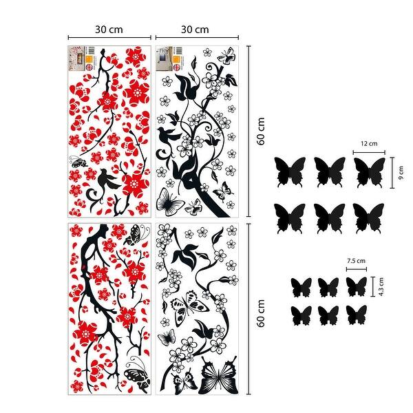 Walplus Blossom Flower with Butterfly Wall Sticker Art Decoration Decal DIY