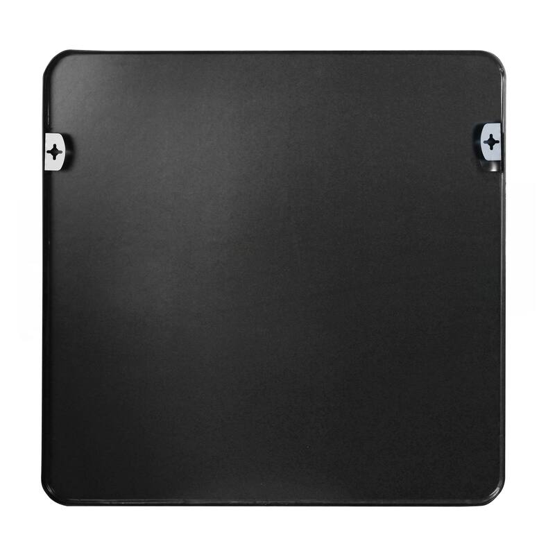 30 in x 30 in Black Metal Framed Square Bathrrom Mirror for Wall