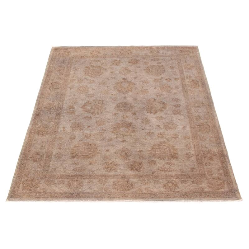 ECARPETGALLERY Hand-knotted Vibrance Light Grey Wool Rug - 4'6 x 6'8