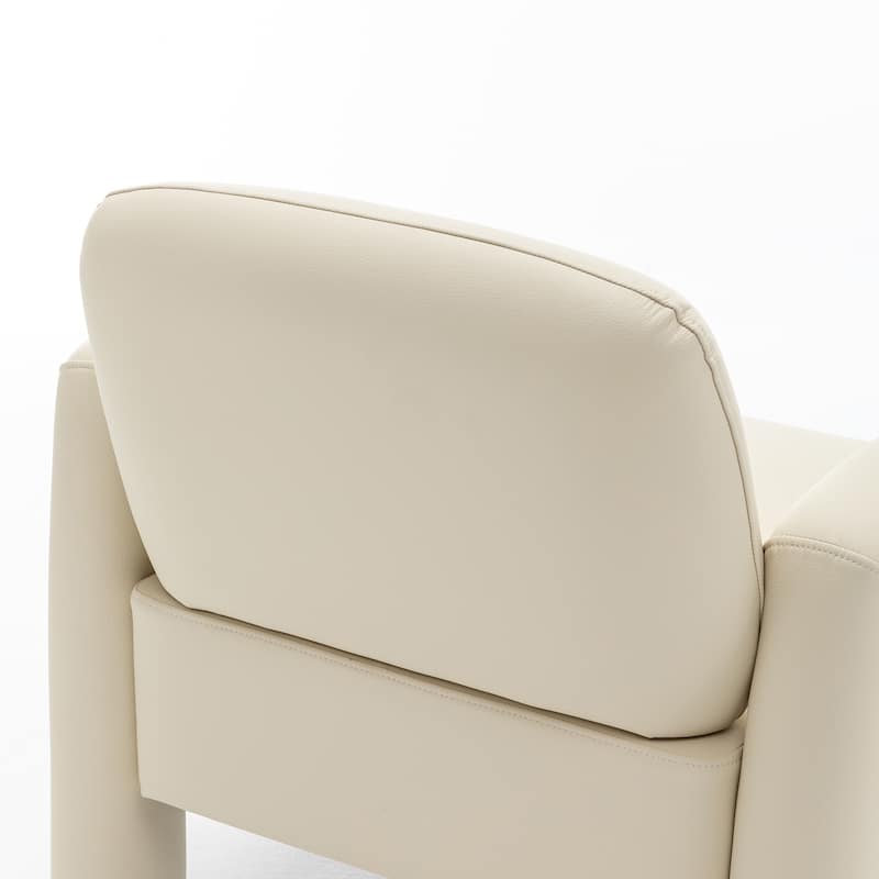 SEYNAR Modern PU Leather Accent Chair with Tubular Multifunctional Legs for Living Room