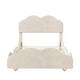 preview thumbnail 49 of 52, Velvet Upholstered Platform Bed with Cloud Shape Headboard, Footboard, Side board - Easy Assembly