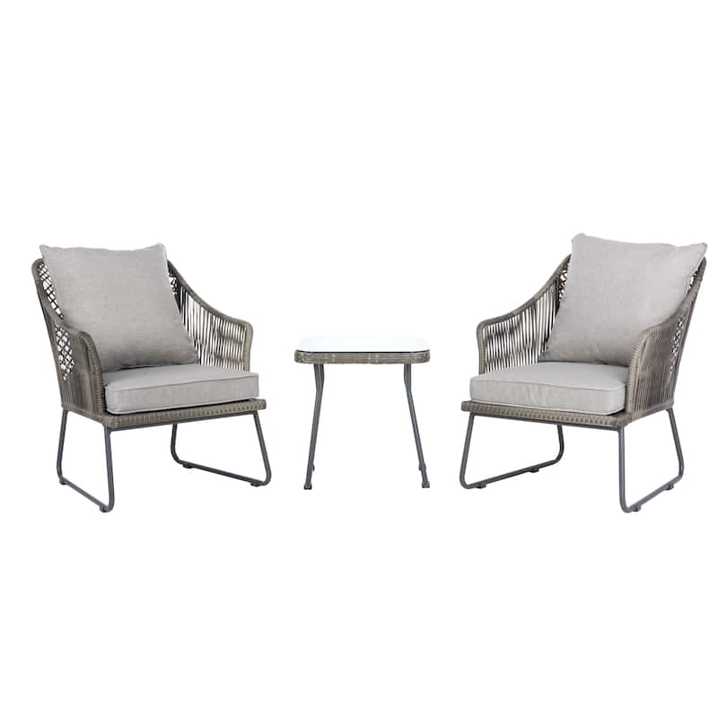 SAFAVIEH Outdoor Rihanna 3-Piece Lounge Set - 19Wx19Dx19H