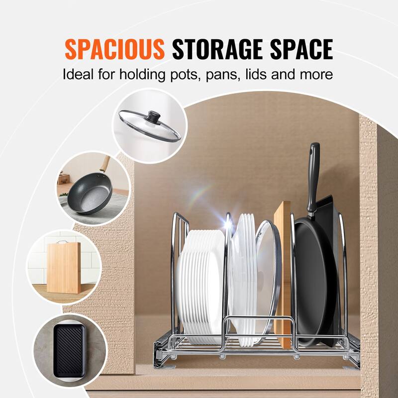 Pan and Pot Rack for Kitchen Cabinet & Pantry Storage