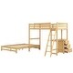 preview thumbnail 9 of 40, Twin over Full Wood Bunk Bed with Built-in Desk and Storage Drawers,Modern Design