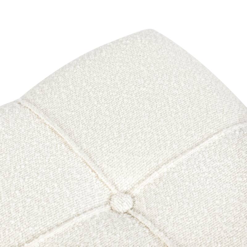 Adeco Boucle Storage Ottoman Footstool for Living Room