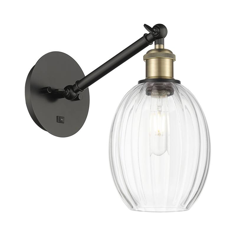 Innovations Lighting 317-1W-11-7 Preston Sconce Preston 11" Tall Wall - Black Antique Brass / Clear