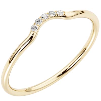14k Gold Plated Sterling Silver Lab Diamond Minimalist Stacking Ring Band