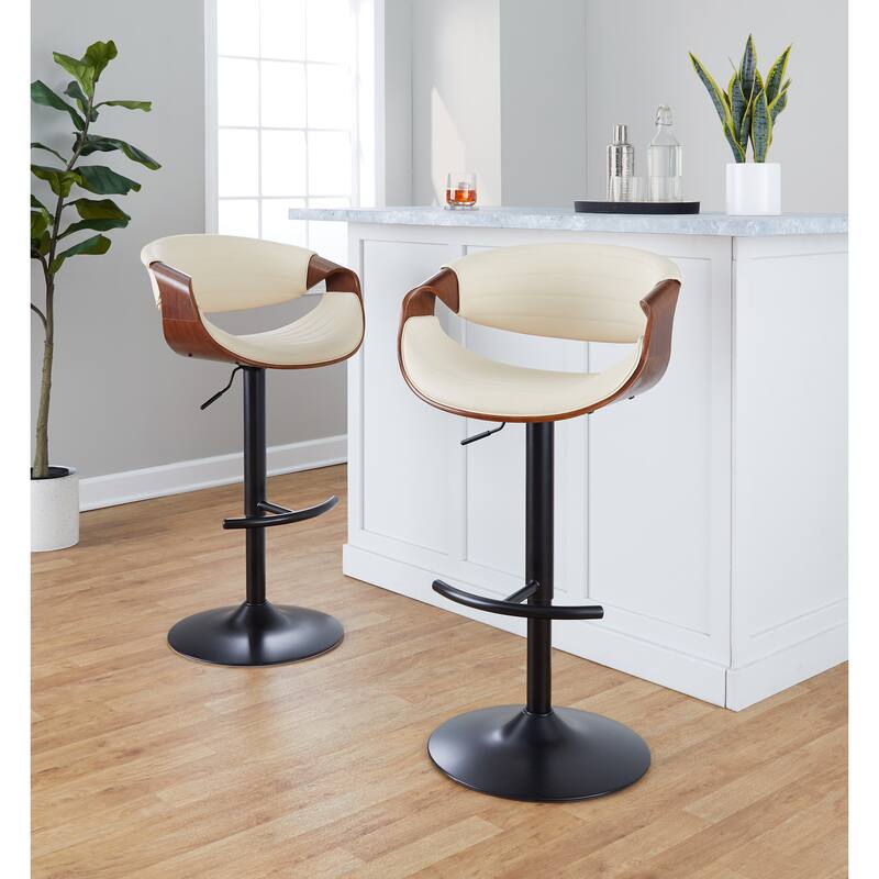 Carson Carrington Kanteborg Adjustable Bar Stool with Rounded T Footrest (Set of 2)