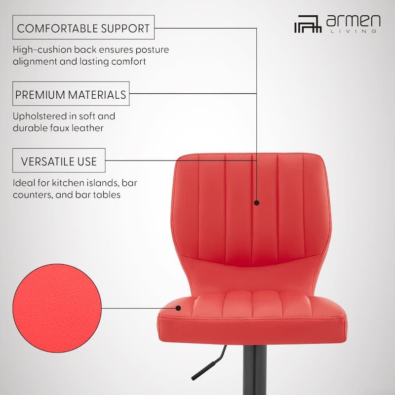 Bardot 25" Adjustable Swivel Bar Stool