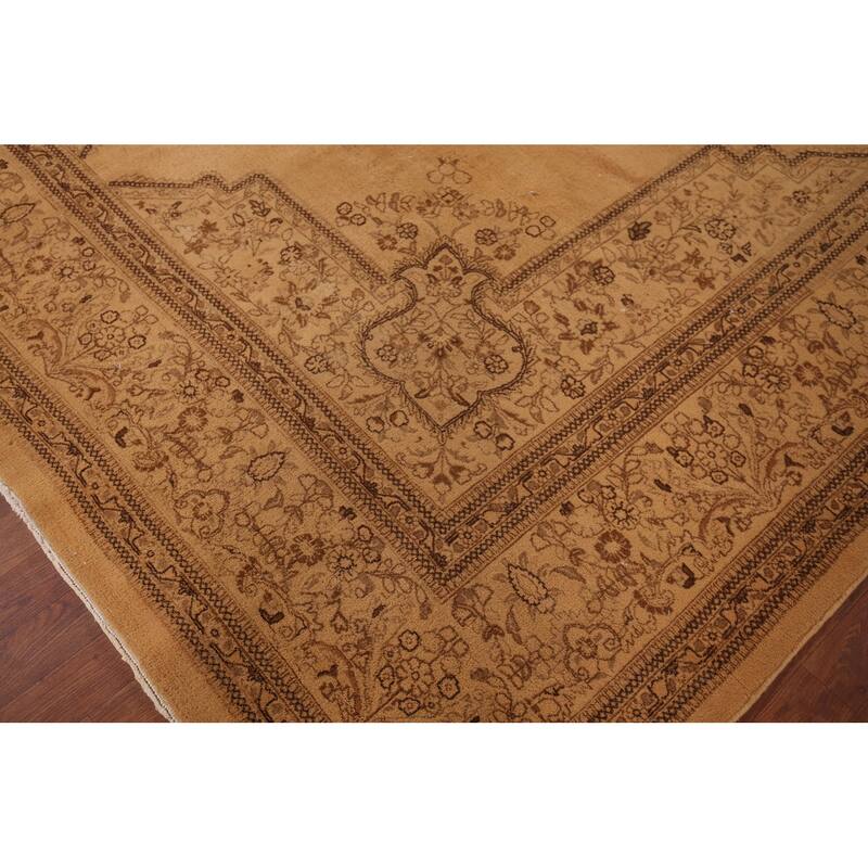 Geometric Tabatabaei Persian Vintage Area Rug Handmade Wool Carpet - 9'7"x 12'7"