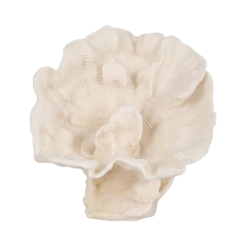 Resin Coastal Coral-Inspired Sculpture Textured Detail - 12" Ivory - 11" x 11" x 12" - 11" x 11" x 12" - Ivory/ Tan