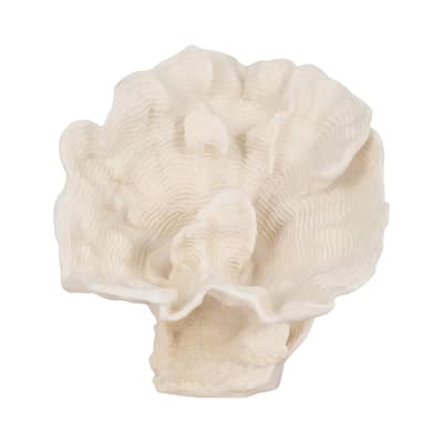 Resin Coastal Coral-Inspired Sculpture Textured Detail - 12" Ivory - 11" x 11" x 12"