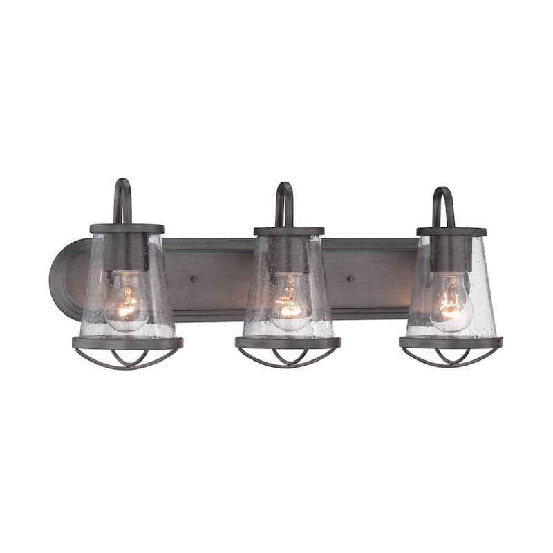 Designers Fountain Darby 3 Light 24" Wide Bathroom Vanity Light with - Weathered Iron
