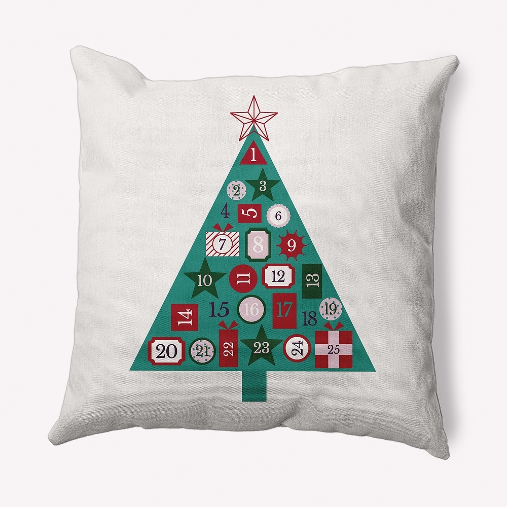 Christmas Calendar Soft Spun Polyester Decorative Throw Pillow