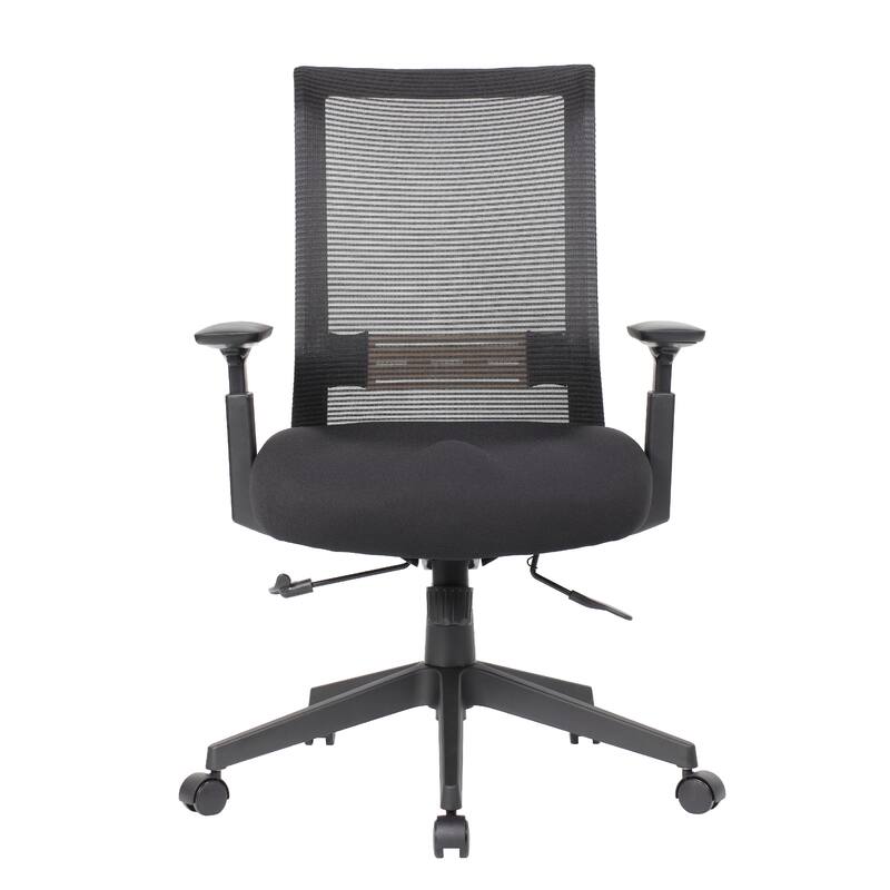 Rolling Task Chair, Black Mesh, Foam Padded Built-in Seat Slider