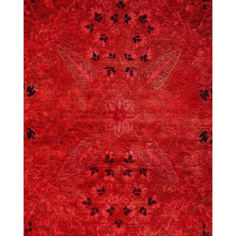 Overdyed, One-of-a-Kind Hand-Knotted Area Rug - Red - 8' 2" x 10' 0"