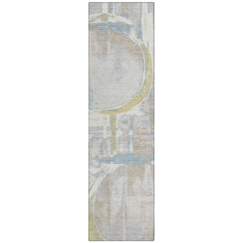 Machine Washable Indoor/ Outdoor Modern Erie Chantille Rug