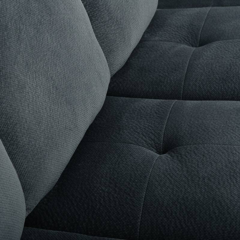 Charcoal Fabric Sofa, 102x71x36 inches, 171 lbs, Modern Design
