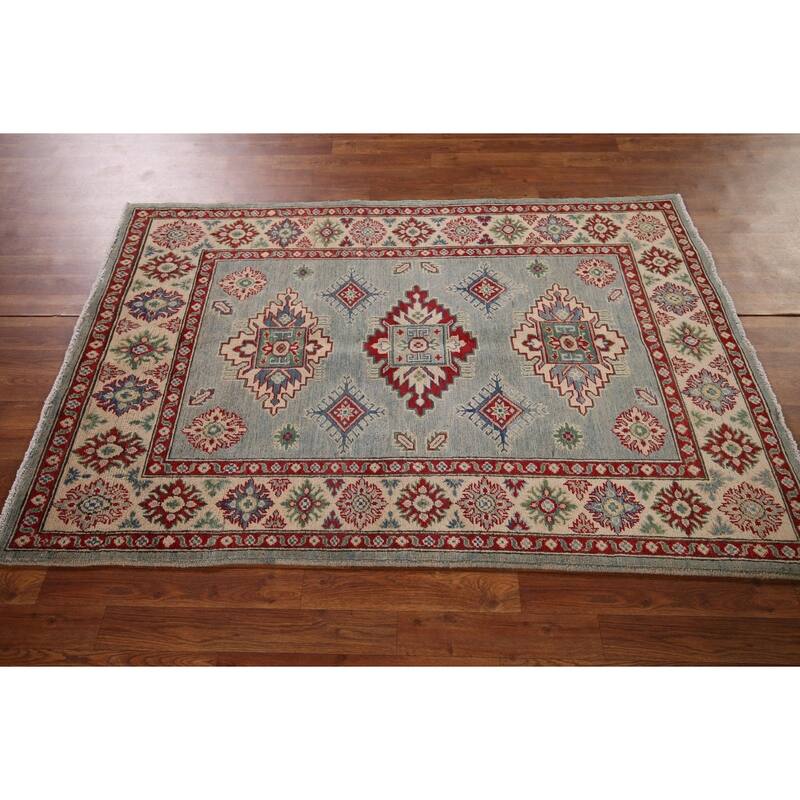 Kazak Oriental Area Rug Handmade Bedroom Wool Carpet - 3'11" x 5'11"