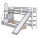 preview thumbnail 21 of 42, Castle Style Bunk Bed w/2 Drawers, 3 Shelves & Slide