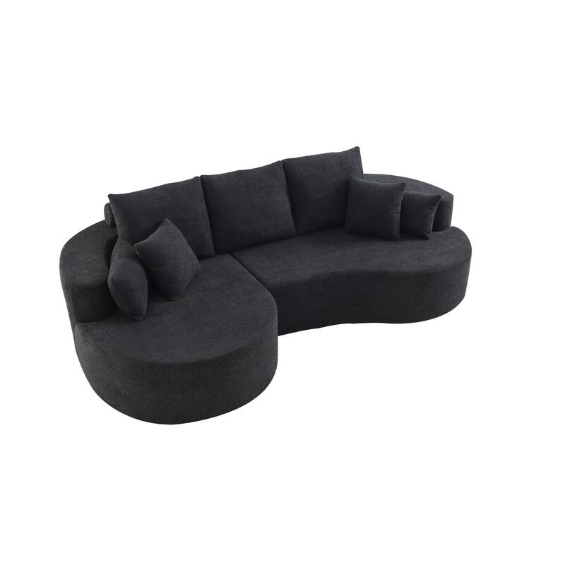 Christopher Knight Home - 106'' Cloud Curved Sectional Sofa with Right Chaise Lounge and Ultra-Soft Foam Comfort