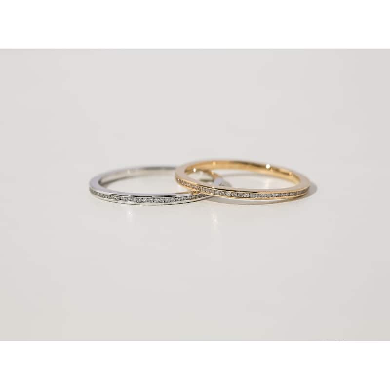 Kobelli 1/5 Carats Natural Diamond 14k White or Yellow Gold Thread Eternity Stackable Ring