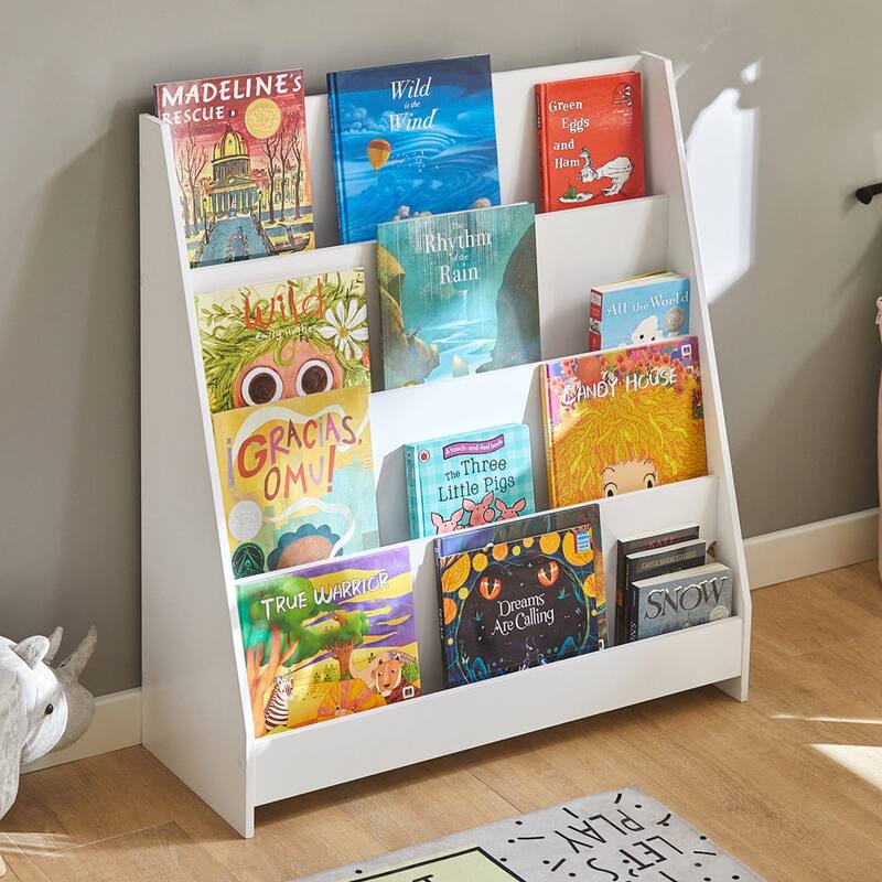 SoBuy KMB32-W, Children Kids Bookcase Storage Display Rack Organizer Holder