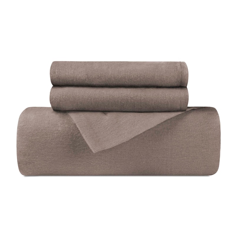 Superior Classic Solid Flannel Cotton Duvet Cover Set