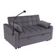 preview thumbnail 13 of 22, Velvet Daybed Futon with Pullout Bed & USB Ports