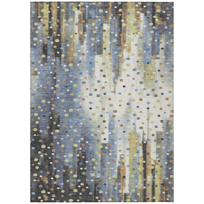 Machine Washable Indoor/Outdoor Modern Confetti Chantille Rug