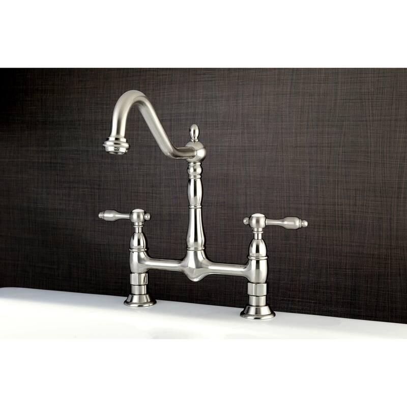 Kingston Brass Tudor Brass Double Handle Kitchen Faucet