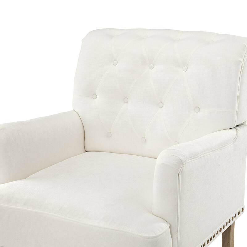 Geltrude Traditional Upholstered Accent Chair with Button Tufted Back Set of 2 by HULALA HOME